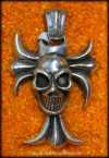 Kreuz mit Totenkopf Sterlingsilber
