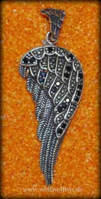 Anhnger Feder mit Onix Sterlingsilber