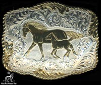 Buckle Crumrine Stute mit Fohlen