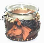 Teelicht Pferdemotiv aus Polyserin