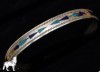 Armreif Sterlingsilber Indian Design Türkis/Lapis Chip Inlay