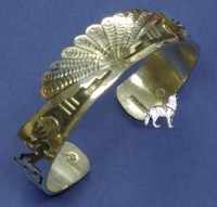 Armreif Sterlingsilber Mexiko Kokopelli