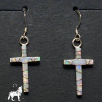 Ohrhnger Sterlingsilber Zuchtopal Kreuz