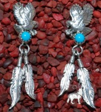 Ohrring Sterlingsilber Adler mit Trkis