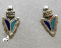 Ohrstecker Sterlingsilber Pfeilspitze mit Trkis/Lapis