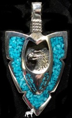 Anhnger Sterlingsilber Pfeilspitze Adler Chipinlay Trkis