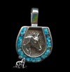 Anhänger Sterlingsilber Hufeisen mit Pferd Chipinlay Türkis