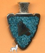 Anhnger Sterlingsilber  Wolf Chipinlay Trkis